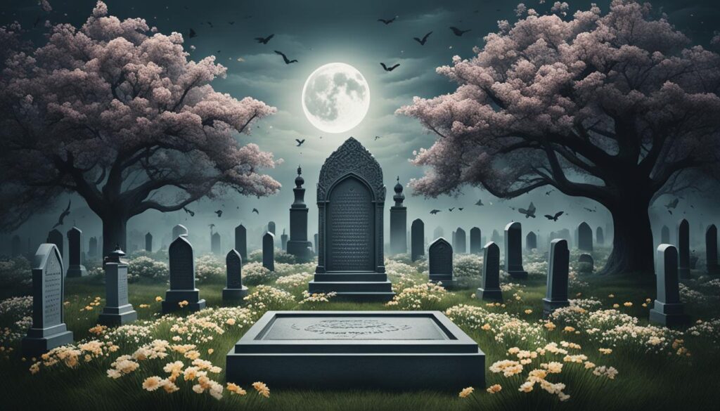 Symbolische afbeelding van een graf in een droom